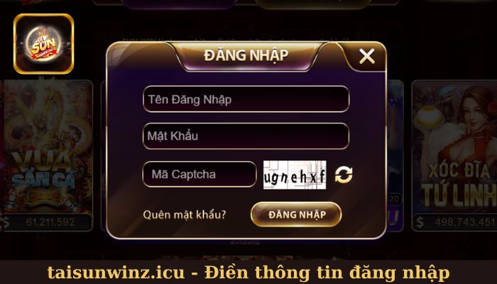 Điền chuẩn thông tin đăng nhập