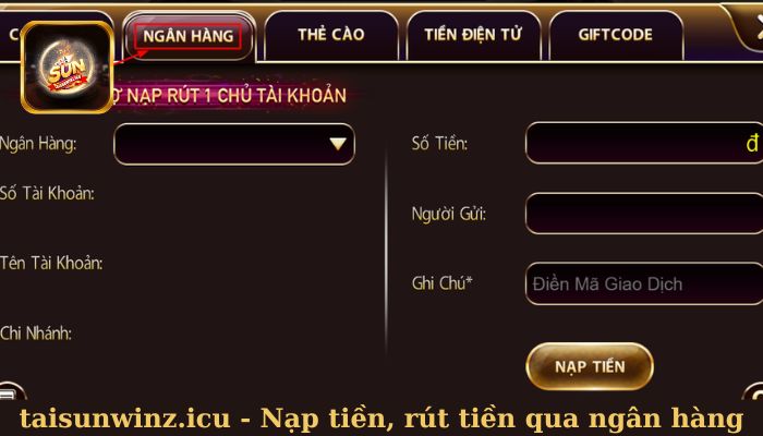 Nạp tiền và rút tiền qua ngân hàng